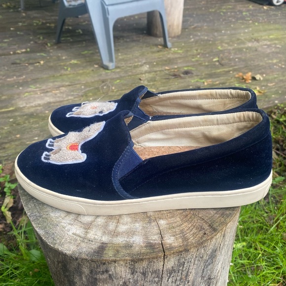 Soludos Velvet Llama Blue Slip On Sneaker Women’s‎ Size 10 - Picture 5 of 10